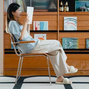 Cherry Wood Hanging <b>Arm</b> <b>Chair</b> Solid Wood Stainless Steel Frame Backrest Dining <b>Chair</b> Adult Use - Product Image 3