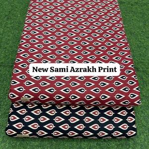 Handcrafted Sami Azrakh Cotton Fabric Classic Indian Pattern High Quality Textile Ideal <b>for</b> Apparel Boutique - Product Image 1