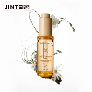 Flacon compte-gouttes en plastique fin pour sérum facial de 1 oz de haute qualité avec <span class=keywords><strong>bouton</strong></span>-poussoir en caoutchouc - Product Image 3