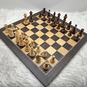 Scacchiera <span class=keywords><strong>in</strong></span> Ebano di Alta Qualità con <span class=keywords><strong>Pezzi</strong></span> <span class=keywords><strong>in</strong></span> <span class=keywords><strong>Legno</strong></span> Massello Lucidato da 3,8 Pollici per Competizioni Internazionali di <span class=keywords><strong>Scacchi</strong></span> - Product Image 5