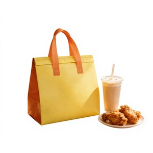 กระเป๋าเก็บความร้อนสำหรับร้านชา กาแฟ นม ชา  กระเป๋าส่งอาหารแบบไม่ทอ พิมพ์ลายได้ตามต้องการ MOQ ต่ำ คุณภาพสูง เก็บอุณหภูมิได้ดี - Product Image 3