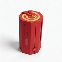 Boîte cadeau personnalisée octogonale pour gâteaux de lune avec poignée, 4 pièces, emballage de luxe pour le festival de la mi-automne chinois