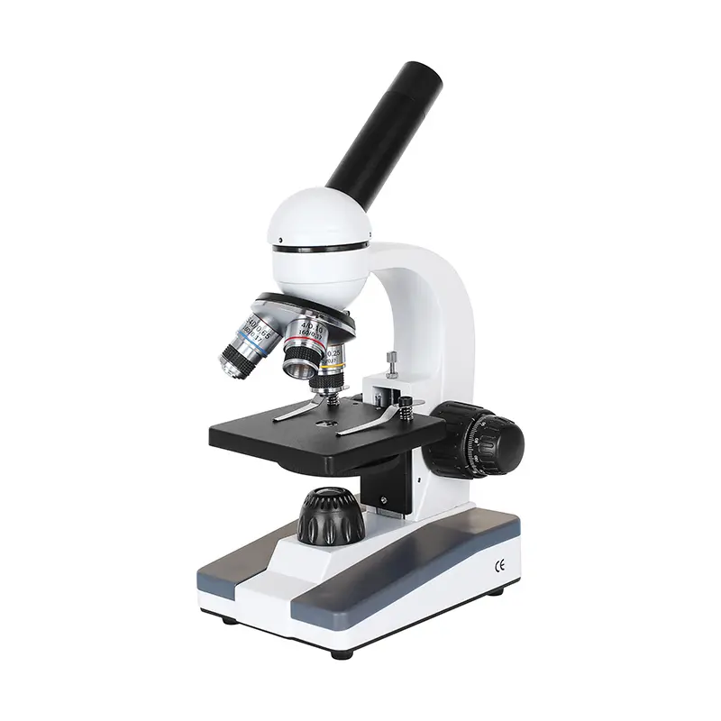 Microscópio escolar primário, NP-EM002, biológico monocular, 400x, carregado por bateria led