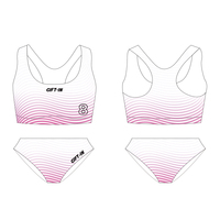 Conjunto de Bikini de Voleibol de Playa para Mujer con Estampado de Sublimación Completa, Color Degradado, Poliéster y Spandex, Jersey de Voleibol de Playa de Secado Rápido