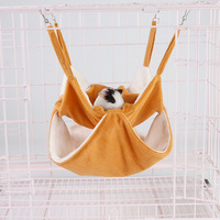 Hamac double couche portable, en peluche, chaud, pour petit animal domestique, Hamster, cochon d'inde, nid de couchage, meuble suspendu