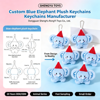 Porte-clés broche pendentif en peluche éléphant super mignon de dessin animé pour sac