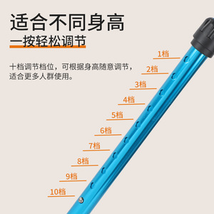 ไม้เท้าอลูมิเนียมอัลลอยด์สี่ขา ป้องกันการลื่น น้ำหนักเบา สำหรับใช้ในบ้าน - Product Image 3