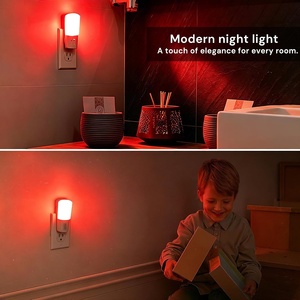 ไฟกลางคืน LED สีเหลืองอำพันทรงสี่เหลี่ยมขนาดเล็ก พร้อมเซ็นเซอร์ตรวจจับแสงตั้งแต่พลบค่ำถึงรุ่งเช้า แบบเสียบปลั๊ก สำหรับห้องนอนเด็ก - Product Image 5