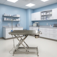 Table d'opération vétérinaire électrique à plateau en maille Easy Clean X-Cross Lift avec support de perfusion
