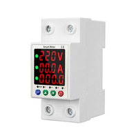 Disjoncteur WiFi intelligent miniature monophasé AC80-300V 63A, montage sur rail DIN, pour la protection contre les fuites, les surtensions et les sous-tensions