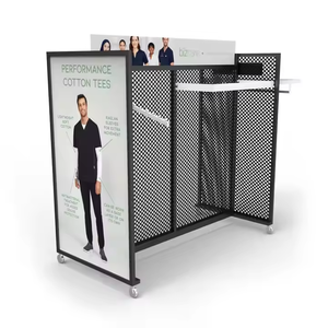 Support d'affichage de magasin moderne pliable en métal pour gondole de vente au détail, support de vêtements pour boutique de vêtements - Product Image 2