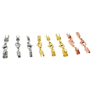 Stainless Steel Leather Cord <b>Clips</b> Gold Rose Gold <b>Silver</b> Lock Clasps For Bracelet Necklace Jewelry Making Accessories - Product Image 2