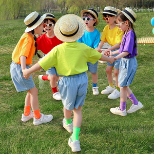 Childrens Day Performance Costumes <b>Candy</b> Color Class Uniforms For Kindergarten Graduation Photos Spandex Fabric - Product Image 4