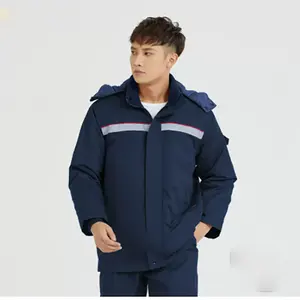 Cappotto da lavoro ignifugo di sicurezza personalizzato invernale con doppio abbigliamento di sicurezza