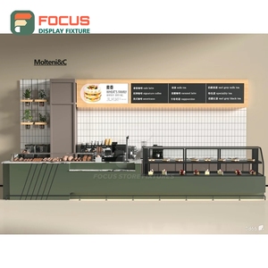 Professional Coffee Merchandise Display Rack Tempered Glass Front Branded Product Area Coffee Shop Display Rack - Product Image 1