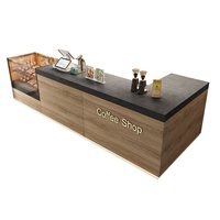 Comptoir de caisse rétro pour café, boulangerie, bar, pâtisserie, boutique de desserts, réception d'hôtel, salon de thé, couleur marron/noir