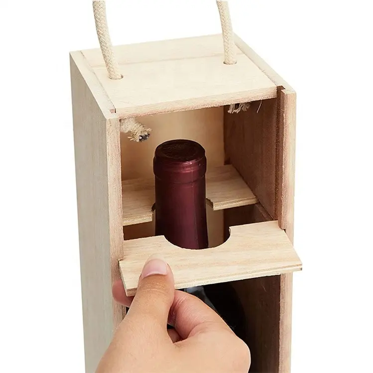 Perfect Wine Storage Products Wooden Wine Set Gift Box with Handle for Crafts Gifts wooden wine boxes with handle paulownia