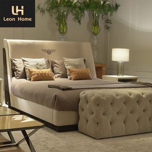 Muebles de dormitorio de estilo italiano Cuero de <span class=keywords><strong>vaca</strong></span> Villa de madera <span class=keywords><strong>Cama</strong></span> de lujo Camas de tamaño amable - Product Image 3