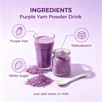 Poudre d'extrait d'igname violette (Ube) à 5% d'anthocyanine, pigment alimentaire, en fût, fournie directement par l'usine