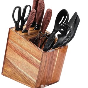 Boîte de rangement créative transfrontalière en bois pour ustensiles de cuisine, bloc à couteaux en bois massif, support à couteaux domestique - Product Image 3