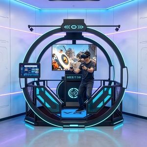 Station de combat VR interactive commerciale avec éclairage bleu, parcours d'obstacles immersif, machine d'arcade VR, expérience VR - Product Image 1