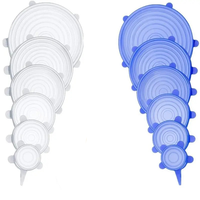 Lot de 6 couvercles extensibles en silicone universels pour bols, qualité alimentaire, réutilisables, hermétiques, pour la conservation des aliments, sans BPA