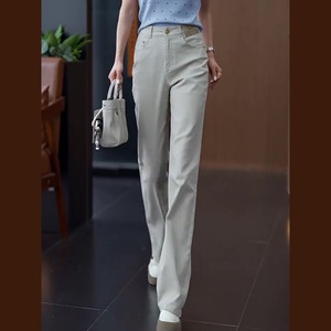 <span class=keywords><strong>Jeans</strong></span> Vintage Donna in Nylon/Cotone Sottili Estivi 2026 Nuovi Vita Alta Vestibilità Regolare Asciugatura Rapida Lunghezza Intera <span class=keywords><strong>Gamba</strong></span> Dritta <span class=keywords><strong>Larga</strong></span> - Product Image 4