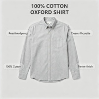Camisa Oxford de Hombre 100% Algodón Estilo Arquitecto con Logotipo Personalizado y Botones