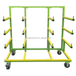 Carro de Transporte de Materiales Largos de 4 Niveles con Capacidad de Carga de 500 kg, Carro de Materiales en Cantilever, Plataforma Móvil para Puertas y Ventanas - Product Image 2
