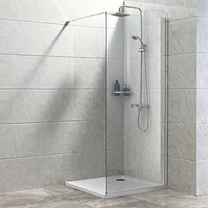 2021 Modern banyo düz duş kapıları temperli cam duvara monte banyo ekran ucuz duşakabin