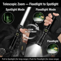 Lampe torche laser blanche puissante de 20 W, torche à très longue portée pour la pêche nocturne, l'aventure en plein air, torche tactique zoomable
