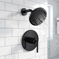 Mitigeur de douche mural moderne en chrome pour salle de bain, avec poignée sculptée et système d'équilibrage de pression intégré, pour baignoire et douche, idéal pour hôtels et chambres.