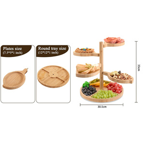 Planche à <span class=keywords><strong>fromage</strong></span> en bambou 5 in1 planche à charcuterie rotative <span class=keywords><strong>plateau</strong></span> de service <span class=keywords><strong>pivotant</strong></span> pour la fête plateaux de service à la maison plateaux planche à <span class=keywords><strong>fromage</strong></span> - Product Image 3