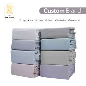 500tc Egyptian Cotton Khăn Trải Giường Màu Trắng dệt hiện đại bedsheet rắn giường dòng - Product Image 6