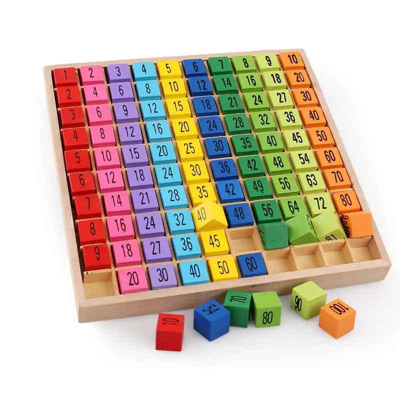 मोंटेसरी शैक्षिक लकड़ी के खिलौने के लिए बच्चों बच्चे खिलौने 99 गुणन टेबल गणित गणित शिक्षण एड्स बच्चों के लिए