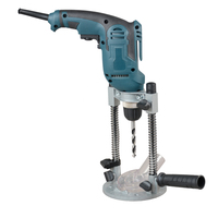 Support de perceuse et guide en aluminium, base de 100 mm, déplacement du mandrin, support de perceuse manuel portable et compact pour le travail du bois et le bricolage