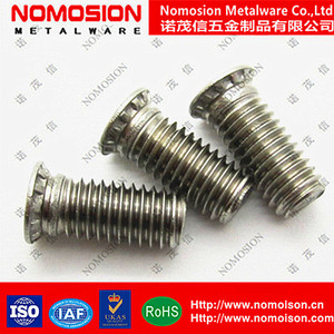 Vis à riveter FHS en acier inoxydable Nomosion M3.5x8 à tête moletée et capuchon à bride pour assemblage métallique - Product Image 1