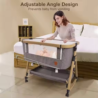 Playkids Certification ASTM Style européen nouvellement Gery aspect bois en alliage d'aluminium pépinière literie pour bébé lit bébé