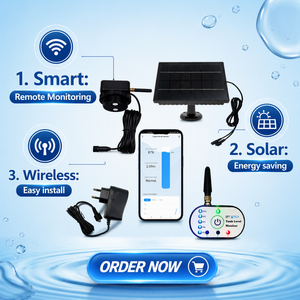 Transmisor de Nivel Ultrasónico TLC2502P-S Tuya Smart Life, Sensor de Profundidad de Tanque de Agua, Diésel y Combustible con WiFi Solar+LORA y Salida de Alarma - Product Image 1