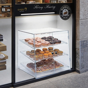 Clear Acrylic Food <strong>Counter</strong> Bread Donut <strong>Display</strong> Rack <strong>Bakery</strong> Case <strong>Display</strong> Cabinet for <strong>Bakery</strong> Store - Product Image 4