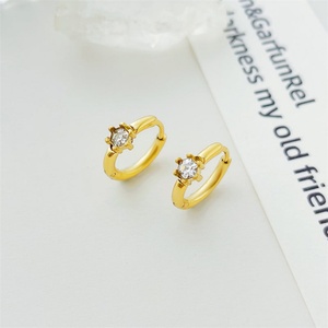 ต่างหูห่วงสแตนเลสยอดนิยม ต่างหูเพชรสแตนเลส - Product Image 2
