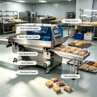 350A 450A Kundenspezifische Multifunktions-Kissenverpackungsmaschine zum günstigen Preis für Kuchen, Eiscreme, Eis am Stiel, Obst, Süßigkeiten und Snacks