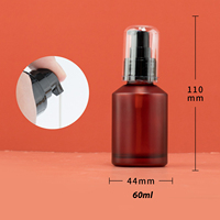 Mattiertes Bernsteinfarbenes Glas-Verpackungsset für Kosmetik Glas-Lotionpumpflasche Nachfüllbarer Glas-Spender mit Schrägschulter