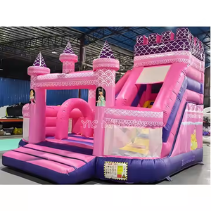 Castillo Inflable Personalizado con Tobogán, Diseño de Princesa <span class=keywords><strong>Disney</strong></span>, Color Rosa, de Grado Comercial para Parques Temáticos - Product Image 5