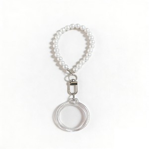 200 Llaveros <span class=keywords><strong>de</strong></span> imitación <span class=keywords><strong>de</strong></span> perlas con correa para muñeca, acrílicos en blanco para <span class=keywords><strong>fotos</strong></span>, con cortador <span class=keywords><strong>de</strong></span> papel redondo y mini marco transparente para insertar imágenes - Product Image 4