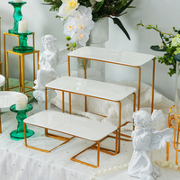 Ensemble de présentoirs à gâteaux en céramique pour table de desserts, plateau en fer, pour mariage, buffet, goûter, fête, événement, restauration en gros
