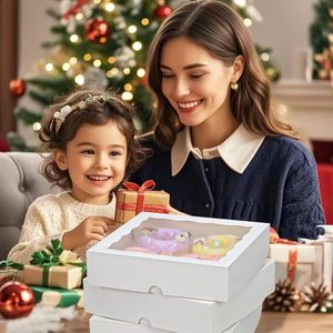 Bán buôn tùy chỉnh kích thước và thiết kế màu nâu trắng cupcake điều trị Kẹo hộp với cửa sổ rõ ràng và chèn - Product Image 5