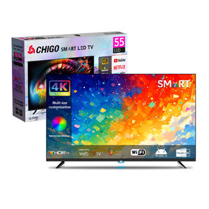Téléviseur intelligent LED CHIGO en gros à prix abordable, 32/43/50/55/65 <span class=keywords><strong>pouces</strong></span>, 120Hz, 2K <span class=keywords><strong>4K</strong></span> UHD, Android, WiFi, pour usage hôtelier, panneau de qualité A+, OSD multilingue - Product Image 1