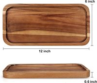 Assiettes à gâteau décoratives en bois d'acacia Petit plateau de service Plateaux en bois Mini plateau rectangulaire en bois