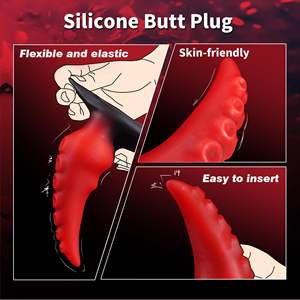 Tapón Anal de Tentáculo <span class=keywords><strong>grande</strong></span>, alienígena de enorme monstruo consolador, tapón Anal de fantasía para próstata y punto G, Camilla Anal gruesa portátil - Product Image 6